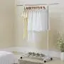 Metal Coat Racks, Stainless Steel Adjustable Horizontal Bar Clothes Stand Drying Rack Simple Floorstanding Can Be Placed Balcony Clothes Hanger (Color : 2) Metal Coat Racks, Stainless Steel Adjustable Horizontal Bar Clothes Stand Drying Rack Simple Floorstanding Can Be Placed Balcony Clothes Hanger (Color : 2)