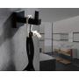 Z metnal Black Robe Hanger, Stainless Steel Wall Mounted Towel Hook, Bathroom Clothes Coat Hook Square Toilet Kitchen Door Hanger, Clean Line, 2 Pcs