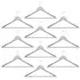Harbour Housewares Wooden Coat/Clothes Hangers - Trouser Bar & Notches - Grey - Pack of 10