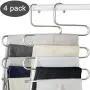 BKOYJ Pants Hangers S-Shape Trousers Hangers Stainless Steel Clothes Hangers Closet Space Saving for Pants Jeans Scarf Hanging Silver (4 Pack) BKOYJ Pants Hangers S-Shape Trousers Hangers Stainless Steel Clothes Hangers Closet Space Saving for Pants Jeans Scarf Hanging Silver (4 Pack)