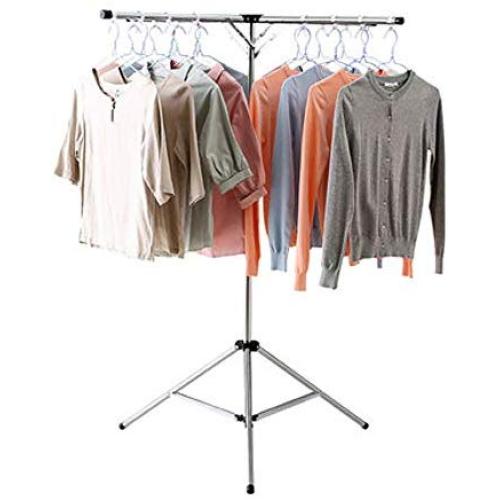 TTQXG Portable Stainless Steel Clothes Drying Rack, Adjustable Foldable Laundry Drying Rack Space Saving Metal Frame Clothes Hanger Rack-White 125x125x197cm(49x49x78inch)