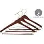 The Great American Hanger Company Curved Wood Suit Hanger w/Locking Bar, Boxes of 100 17 Inch Hangers w/Walnut Finish & Brass Swivel Hook & Notches for Shirt Dress or Pants The Great American Hanger Company Curved Wood Suit Hanger w/Locking Bar, Boxes of 100 17 Inch Hangers w/Walnut Finish & Brass Swivel Hook & Notches for Shirt Dress or Pants