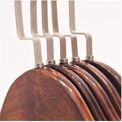 5pcs Retro Solid Wood Clothes Hanger Wooden Pants Rack Anti-Skid Household Adult Clothes Support