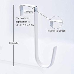 Over Door Hook White - Soft Rubber Surface Design to Prevent Article Scratches,Single Door Hook for Bathroom,Kitchen,Bedroom,Cubicle,Shower Room Hanging Towel,Clothes,Pants,Shoe Bag,Coat (4pack)