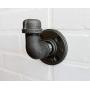 Industrial Pipe Hooks Wall Art, Steampunk black pipe coat hook, towel hook, industrial hook, rustic coat rack, hanger, entryway hat hook