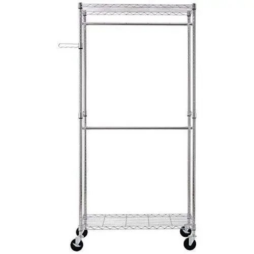 TimmyHouse Closet Organizer Garment Rack Clothes Hanger Home Shelf Heavy Duty Chrome TimmyHouse Closet Organizer Garment Rack Clothes Hanger Home Shelf Heavy Duty Chrome