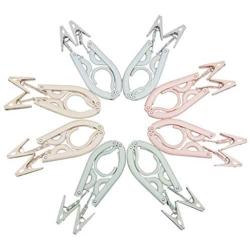 Travel Hangers Folding Hangers with 16 Clips Portable Clothes Hangers, Non-Slip, Lightweight for Home and Travel, 8 PCS