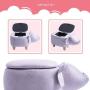 TREXM Have-Fun Series Upholstered Ride-on Storage Ottoman Footrest Stool with Vivid Adorable Animal Shape Storage Box,Pig Toys, Gray