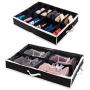 Woffit Under The Bed Shoe Organizer Fits 16 Pairs + 4 Pairs Boots ? Sturdy & Breathable Materials ? Underbed Storage Solution for Kids Men & Women Shoes ? Great Space Saver for Your Closet!