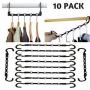 Tidy Home Magic Space Saving Hangers for Clothes and Organized Closet- Keep Pants, Skirts, Shirts, and Shorts Wrinkle Free- Cascading Hangers and Accessory Organizers- 10 pack- Black- Plastic