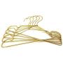 KOOBAY 30Pack 16.5" Gold Aluminum Laundry Wire Clothes Shirt Coat Suit Hangers with PVC-Coated and Notches