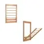 MOM Home Storage Shelves,Office Furniture Stands Wall-Mounted Foldable Bathroom Rack Towel Rack Multi-Rod Storage Hangers Bedroom Space Saving Holders,Wood Color,17.7124.60In
