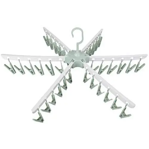 Swivel Hook Plastic 36 Pegs Drying Rack Clothes Hanger for Underwear Socks Gloves (Green) Swivel Hook Plastic 36 Pegs Drying Rack Clothes Hanger for Underwear Socks Gloves (Green)