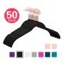 MIZGI Premium Velvet Shirt Hangers (Pack of 50) - Non Slip Felt Dress Hangers Black - Copper/Rose Gold Hooks,Space Saving Clothes Hangers (Black)
