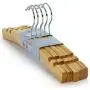 HANGERWORLD 10 Natural Wooden 11.8inch Kids Cresent Shaped Notched Coat Clothes Garment Hangers Baby Toddler HANGERWORLD 10 Natural Wooden 11.8inch Kids Cresent Shaped Notched Coat Clothes Garment Hangers Baby Toddler