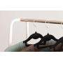 IRIS Metal Garment Rack with Wood Shelf, White and Light Brown