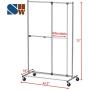 Simple Houseware Dual Bar Adjustable Garment Rack, Chrome, 72-inch Height Simple Houseware Dual Bar Adjustable Garment Rack, Chrome, 72-inch Height