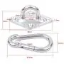 2 Set Heavy Duty Hanger Hook Hammock Wall Mount, Suspension Ceiling Hooks Outdoor Swing Mounting Hook Exercise Hook Stainless Steel Swivel Carabiner Yoga Ceiling Mount Swing Hook