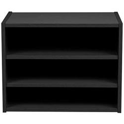 IRIS USA, SBS BLACK, Modular Wood Storage Organizer Cube Boxes with Adjustable Shelves, Black, 1 Pack