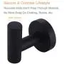 Utility Coat Hook, Aomasi Stainless Steel Utility Robe Towel Holder, Single Round Prong Clothes Hanger, Modern Kitchen Shower Storage Organizer, Wall Mounted, Matte Black Utility Coat Hook, Aomasi Stainless Steel Utility Robe Towel Holder, Single Round Prong Clothes Hanger, Modern Kitchen Shower Storage Organizer, Wall Mounted, Matte Black