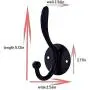 Hooks for Hanging Coats Wall Hooks Single Hook Decorative Wall Mounted Hooks Coat Hat Bag Towel Hooks Bathroom Living Room Bedroom Door Wall Hangers Free Punching 3 Packs (Black) New European Trend