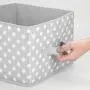 mDesign Soft Fabric Closet Storage Organizer Holder Boxes Bin - Attached Handle, Open Top, for Child/Kids Bedroom, Nursery, Toy Room - Fun Polka Dot Print - Medium, 4 Pack - Gray/White Dots mDesign Soft Fabric Closet Storage Organizer Holder Boxes Bin - Attached Handle, Open Top, for Child/Kids Bedroom, Nursery, Toy Room - Fun Polka Dot Print - Medium, 4 Pack - Gray/White Dots