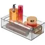 mDesign Plastic Storage Bin with Handles for Organizing Hand Soaps, Body Wash, Shampoos, Lotion, Conditioners, Hand Towels, Hair Accessories, Body Spray, Mouthwash - 14.5" Long, 2 Pack - Smoke Gray mDesign Plastic Storage Bin with Handles for Organizing Hand Soaps, Body Wash, Shampoos, Lotion, Conditioners, Hand Towels, Hair Accessories, Body Spray, Mouthwash - 14.5" Long, 2 Pack - Smoke Gray
