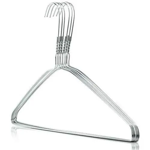 HANGERWORLD 10 Silver 16inch Wire Metal 13 Gauge Clothes Garment Coat Pants Bar Hangers HANGERWORLD 10 Silver 16inch Wire Metal 13 Gauge Clothes Garment Coat Pants Bar Hangers