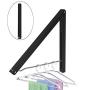 Anjuer Retractable Clothes Rack - Wall Mounted Folding Clothes Hanger Drying Rack for Laundry Room Closet Storage Organization, Aluminum, Easy Installation (Black)