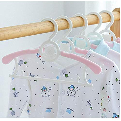 15PCS Kids Stretchable Plastic Clothes Hanger Durable Simple Baby Coat Hanger Random Color