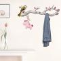 HXGL-Hanger American Creative Door Clothes Hook Wall Hanging Rack Wall Hook Porch Art Large Wall Coat Rack Flower and Bird Hook (Color : White)