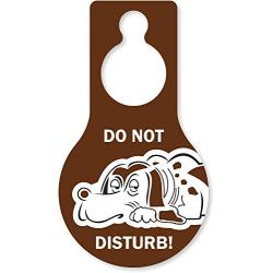 SmartSign &quotDo Not Disturb!" Pack of 4 Pear Shaped Door Hanger Tags | 5" x 8.875" Plastic