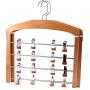 Ybriefbag Suit Hangers, 4-Layer Classic Style Rustic Wood Multi Pants Hanger Clothes Towel Rack Swivel Hook Trousers Holder Scarf Towel Rack with Clips 2 Pack Non Slip Coat Hangers (Color : Natural)