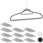Relaxdays XXL Clothes Hanger Set, Pants Rail, Tie Holder, Non-Slip, Swivel, Pack of 100, Grey, Metal, Gray, one Size