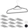 Relaxdays XXL Clothes Hanger Set, Pants Rail, Tie Holder, Non-Slip, Swivel, Pack of 100, Grey, Metal, Gray, one Size
