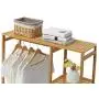 ZSMPY Coat Rack Simple Solid Wood Wardrobe Rack Hanger Floor Bedroom Clothes Rack Storage Rack