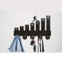 YAOJIA Fitness Theme Custom Silihouette Wooden Hanger Unique Gift Clothes Hat Key Hook/Coat Rack/Wall Hook Modern Home Decoration Wall Stickers Kitchen Bathroom Towel Hook,Black