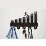 YAOJIA Fitness Theme Custom Silihouette Wooden Hanger Unique Gift Clothes Hat Key Hook/Coat Rack/Wall Hook Modern Home Decoration Wall Stickers Kitchen Bathroom Towel Hook,Black