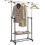 HOME BI Adjustable Garment Rack with 2 Tier Metal Shelf for Shoes Boxes, Rolling Clothes Organizer, High Capacity,Stainless Steel,Heavy Duty up to 110 pounds,Black HOME BI Adjustable Garment Rack with 2 Tier Metal Shelf for Shoes Boxes, Rolling Clothes Organizer, High Capacity,Stainless Steel,Heavy Duty up to 110 pounds,Black
