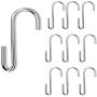 WALLNITURE Multipurpose S Shape Utility Hooks Stainless Steel Chrome 3.5 Inches Set of 10