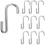 WALLNITURE Multipurpose S Shape Utility Hooks Stainless Steel Chrome 3.5 Inches Set of 10 WALLNITURE Multipurpose S Shape Utility Hooks Stainless Steel Chrome 3.5 Inches Set of 10
