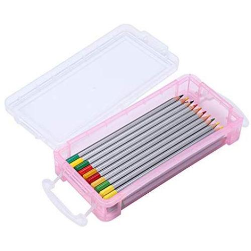 BTSKY Colorful Large Capacity Pencil Box, Office Supplies Storage Organizer Box, Brush Painting Pencils Storage Boxes Watercolor Pen Container Drawing Tools(3 Colors 6 Pack)