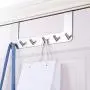 ABBD Stainless Steel Coat Rack Over The Door Hanger with 6 Hooks, Modern Brushed Coat Rack Hooks Wall Mounted, Door Clothes Hanger for Living Room, Cloakroom, Bathroom-A