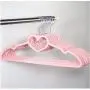 10pcs Clothes Hanger Durable ABS Heart Pattern Coat Hanger for Adult Children Clothing Hanging Supplies (Pink)