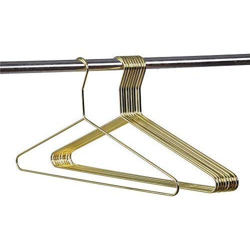 Quality Gold Modern Heavy Duty Metal Hangers ? Clothing Thin Compact Hanger ? Coated Metal Hangers for Wardrobe ? Shirt Pants Slim Hanger - 10 Pack