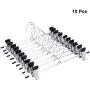 Cabilock Clothes Hanger 10pcs Non-Slip Stainless Steel Hangers Drying Clothes Hanger with Clips for Coat Trouser Pants (Black)