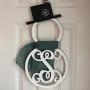 Monogram Snowman Door Hanger - Winter Door Hanger - Snowman Initial Wreath - Monogram Snowman Wreath - Winter Door Decoration - Wood Hanger