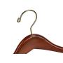 Nature Smile Contoured Wooden Hangers Sturdy Wood Suit Coat Hangers with Locking Bar Chrome Hook Pack of 5 (Cherry)