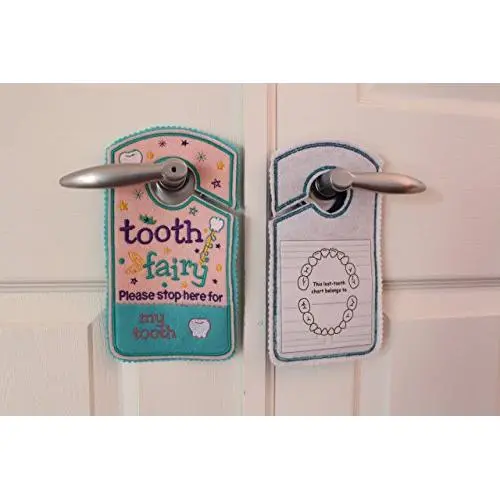 Tooth Fairy Door Hanger, handmade, children tooth fairy pocket, loose tooth exchange Tooth Fairy Door Hanger, handmade, children tooth fairy pocket, loose tooth exchange