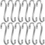 Hulless S Shaped Hanging Hooks 3.5 inch Solid Stainless Steel S Hooks 12PCS Kitchen Hooks for Spoon Pan Pot Hangers Multiple Uses.
